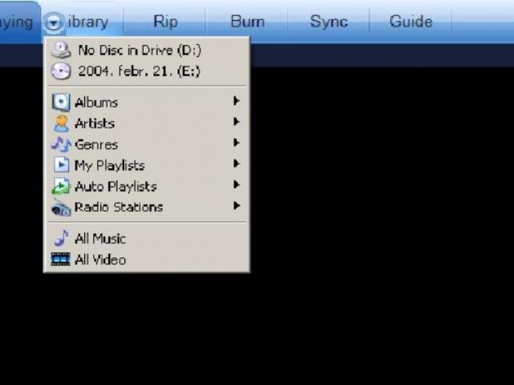 Windows Media Player 10 - 2. kép