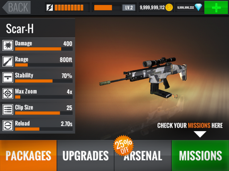 Mobiljátékok: Sniper 3D assassin - 3. kép