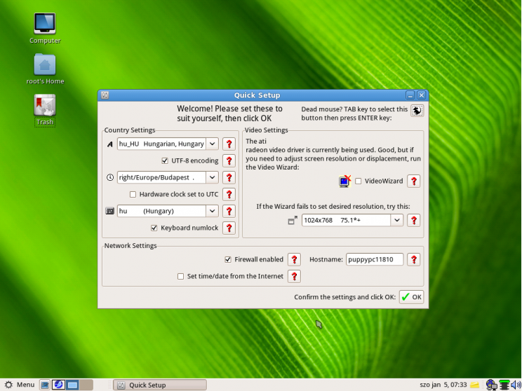 Precise Puppy, Gnome 2.32.1 desktop - 2. kép