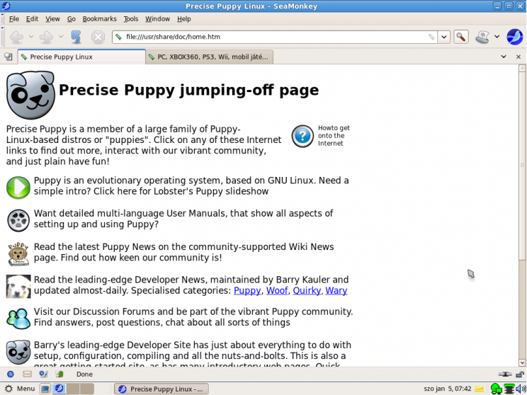 Precise Puppy, Gnome 2.32.1 desktop - 4. kép