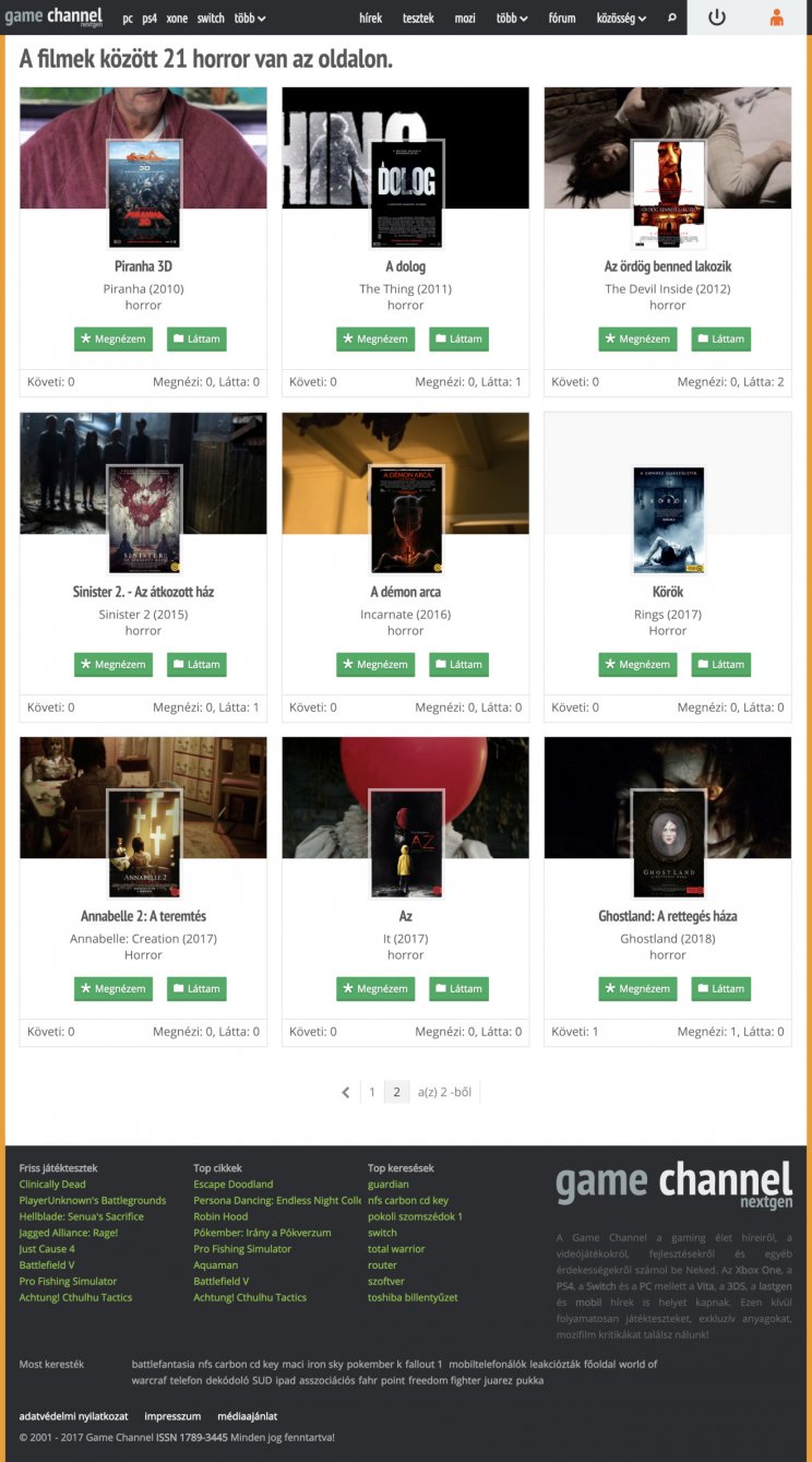 Itt tartunk a filmes adatlapok gyűjteményével, tényleg az utolsó simítások vannak hátra