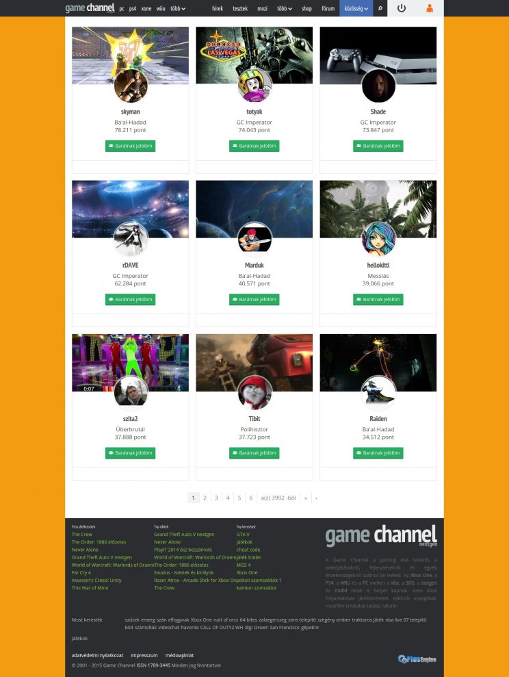 Az első teljes egészében látható screenshot a Game Channel 8.0-ból