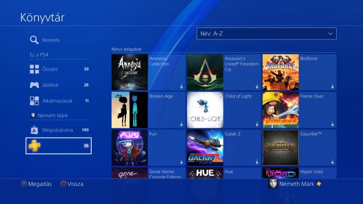 Könyvtárunkban külön ikont kapott a PS Plus