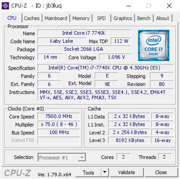 7,5GHz-nél járt az i7-7740K - 2. kép