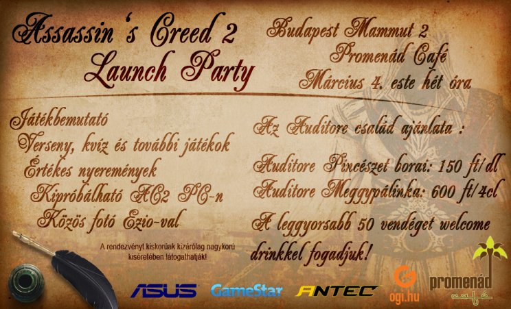 Assassins Creed II PC Launch Party: Megérkeztek a részletek - 2. kép