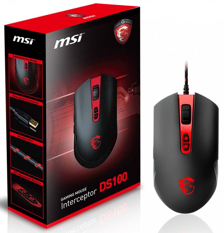Bejelentésre került az MSI Interceptor DS100 gamer egér - 2. kép