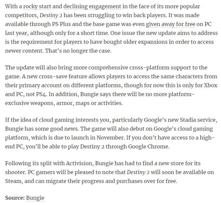 Ez lehet a Bungie mai nagy bejelentése: ingyenessé válhat a Destiny 2? - 3. kép