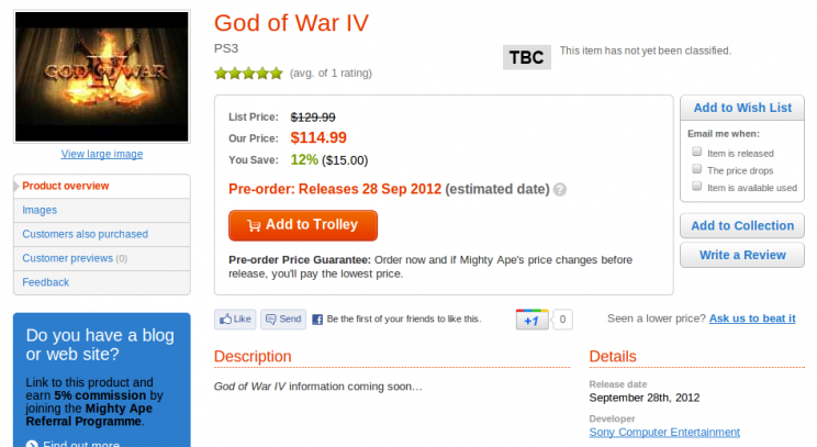 God of War IV megjelenési dátumról árulkodik egy kiskereskedelmi site - 2. kép