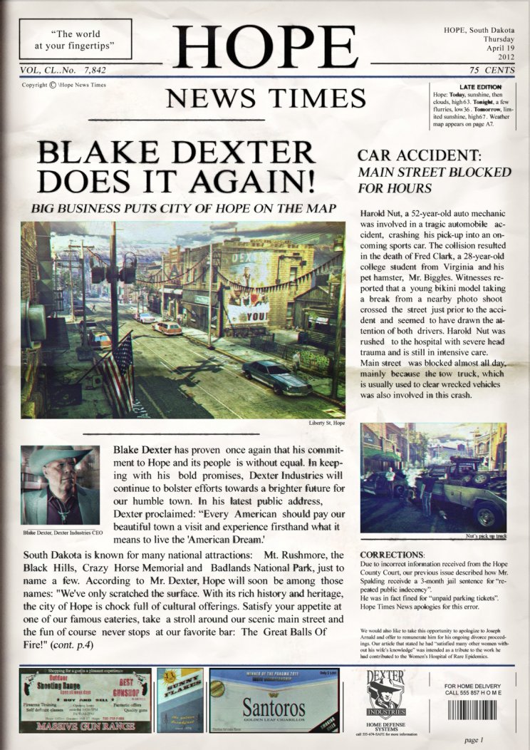 Hitman: Absolution - A Hope News Times hasábjairól kacsint ránk a 47-es ügynök - 2. kép