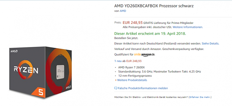 Idő előtt kiszivárgott az AMD Ryzen 5 2600X - 2. kép