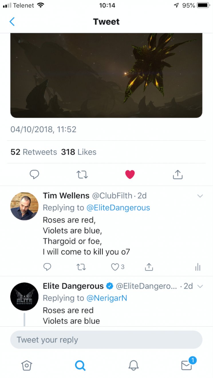 Kitiltottak egy Elite: Dangerous játékost Twitterről egy vers miatt - 2. kép