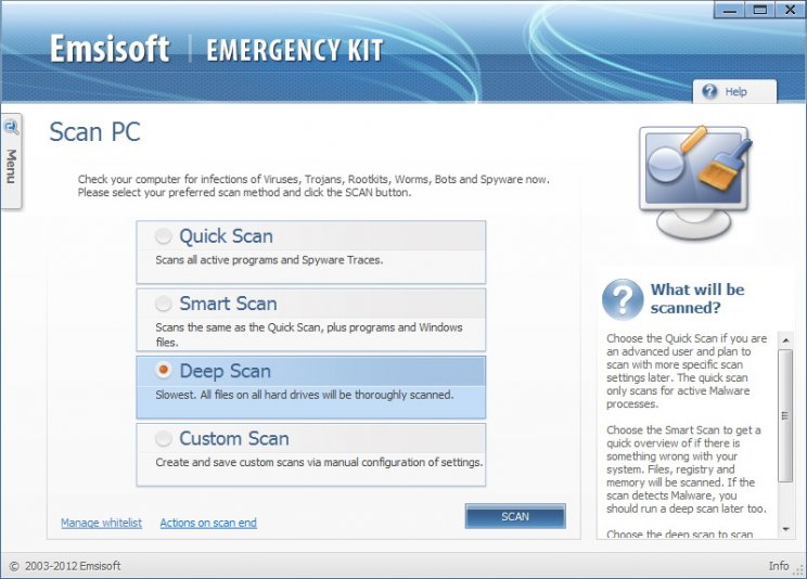 Letölthető az Emsisoft Emergency Kit legújabb változata - 2. kép