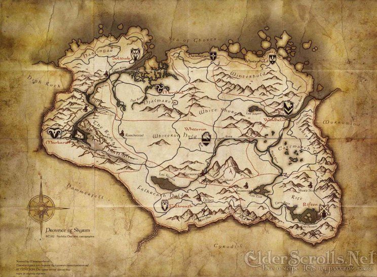 Óriási területről tanúskodik a Skyrim térkép - 1. kép