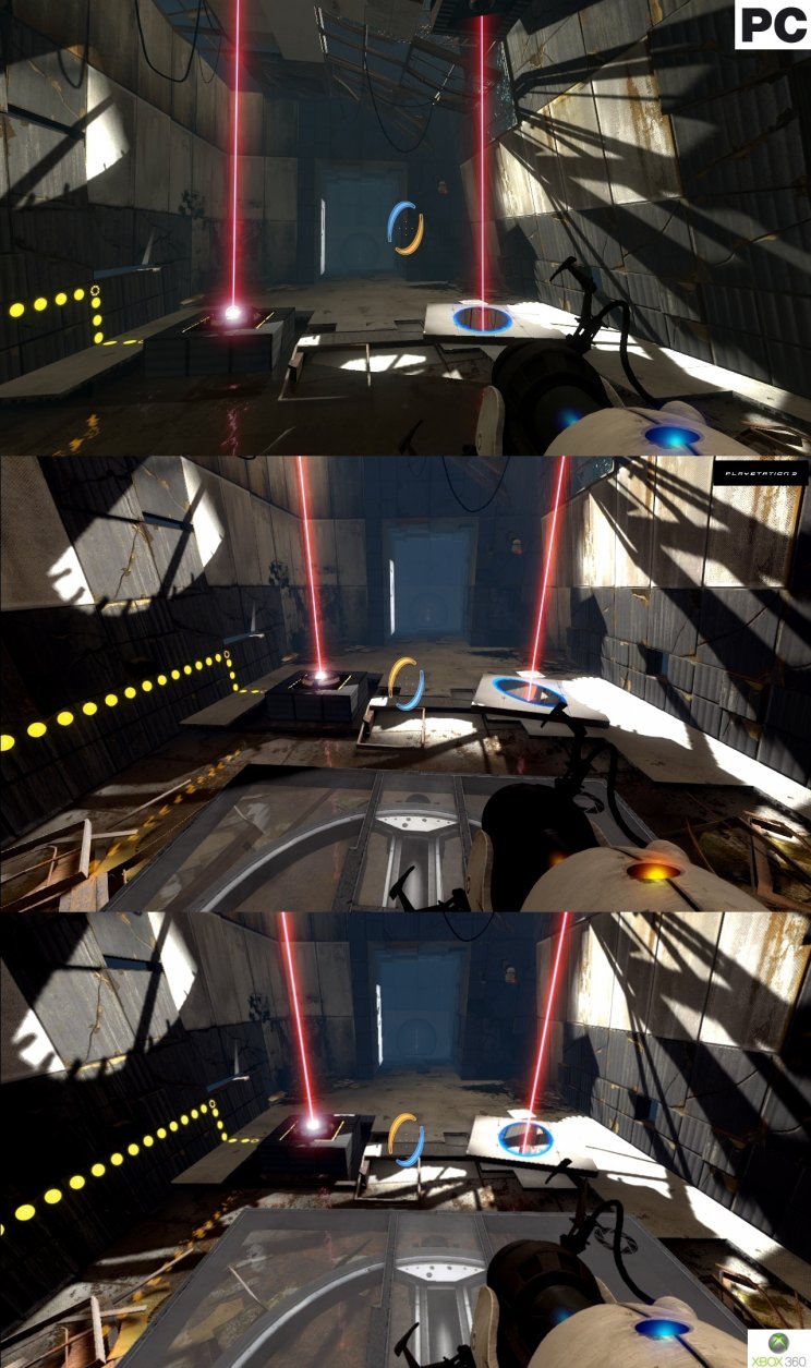 Portal 2: Vizuális összehasonlítás - PC, PlayStation 3, Xbox 360 - 4. kép