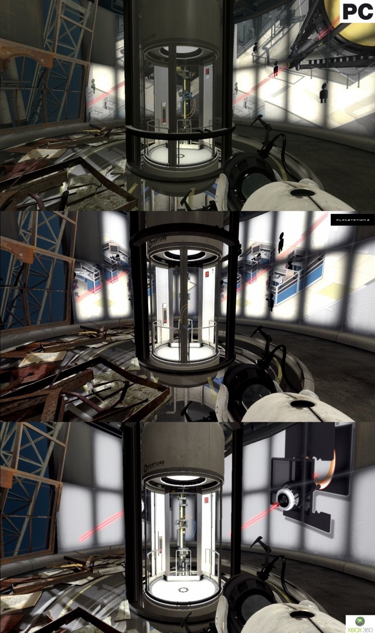 Portal 2: Vizuális összehasonlítás - PC, PlayStation 3, Xbox 360 - 5. kép