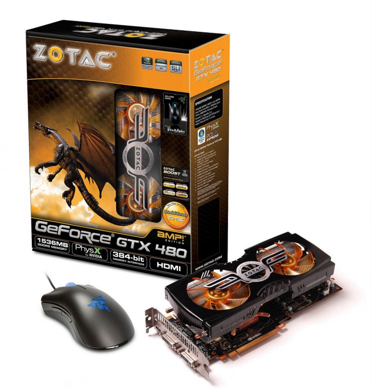 Razer egérrel társított GeForce GTX 480 a Zotac kínálatában - 2. kép
