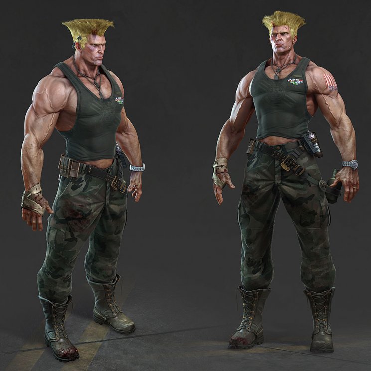 Street Fighter karakter art, avagy az ultra-realisztikus Guile render - 2. kép
