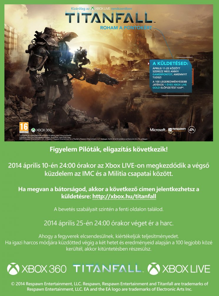 Titanfall - pontroham Xbox Live Gold előfizetésért - 2. kép
