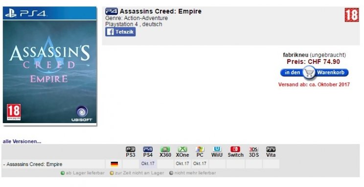 Több helyen is felbukkant az őszre várható új Assassin's Creed! - 2. kép