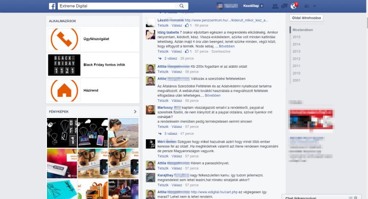 Csak panaszt lehet olvasni a webáruház Facebook oldalán