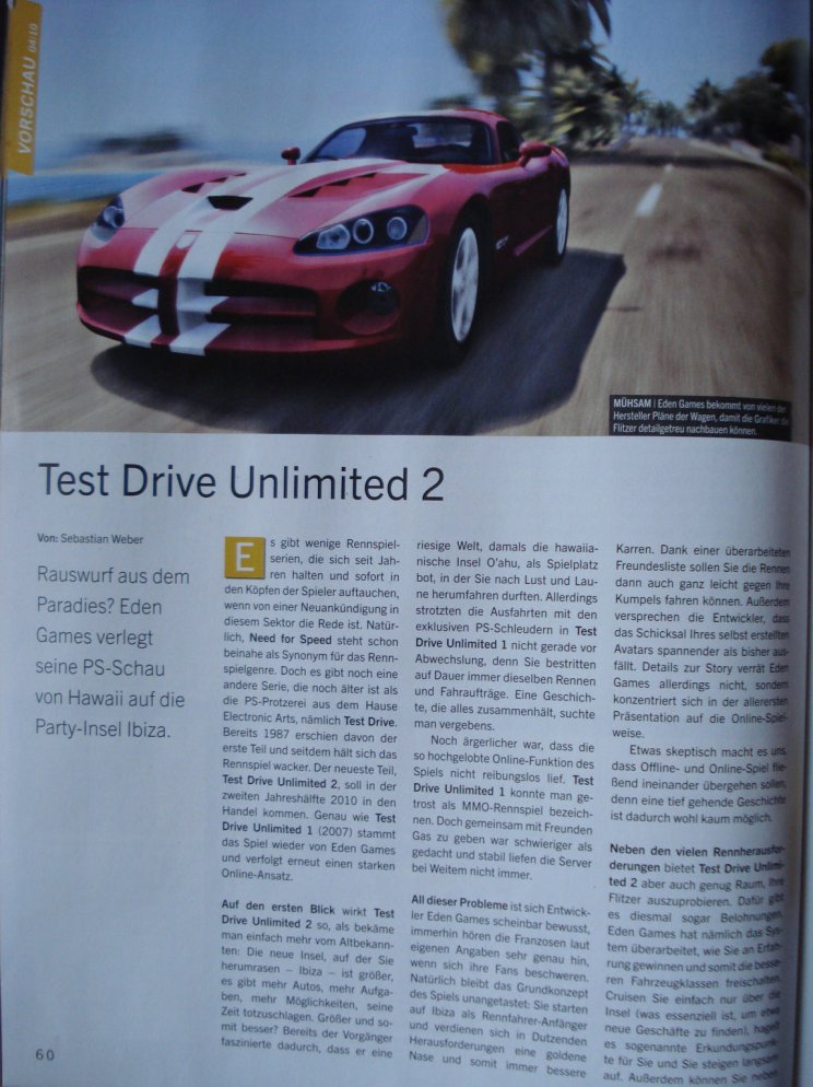 Újabb szkennelt képeken a Test Drive Unlimited 2, friss infókkal a fedélzeten - 2. kép