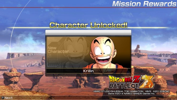 Krillin mosolyog, mert nem tudja, hogy mindig meg fog halni