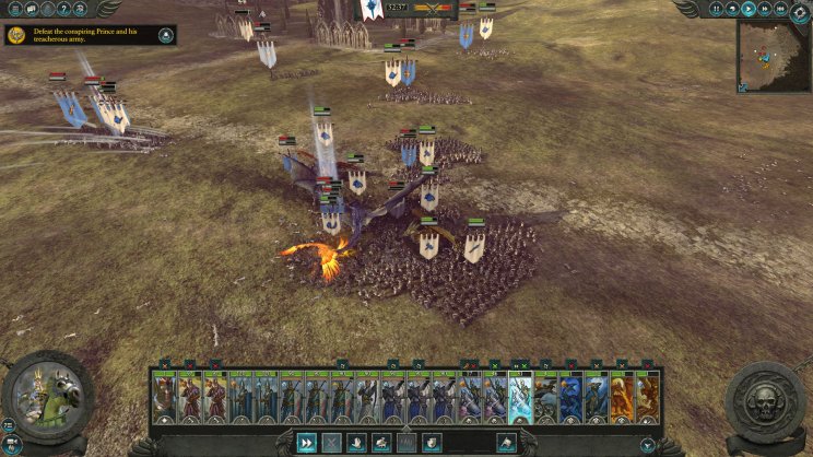 A High Elf hadigépezet legfélelmetesebb egységei a sárkányok és a főnixek.
