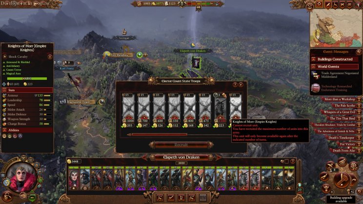 Technológiák és Gardens of Morr-ok segítségével lehet Elector Count egységeket megnyitni.