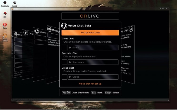 Az OnLive a játékokhoz saját chat funkciót is kínál.