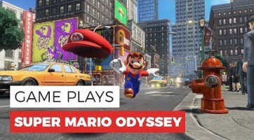 Ezen a Super Mario Odyssey gameplay videón Mario mindenhez hozzávágja a kalapját