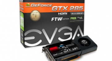 2GB-os GTX 285 FTW kártya az EVGA-tól