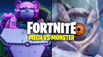 Epikus csata a Fortnite-ban - megütközött játék közben a tengeri szörny és az óriásrobot!