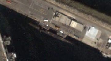Kínai rakétahordozó tengeralattjáró a Google Earth-ön