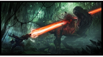 Koncepciós rajzokon a lelőtt Turok játék