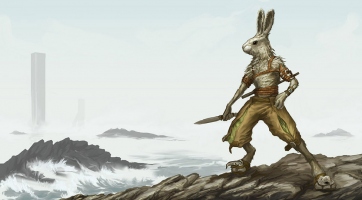 Overgrowth: nyuszi ül a fűben 