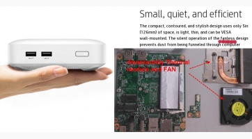 Ventilátor hűti a HP ventilátor nélküli Chromeboxát