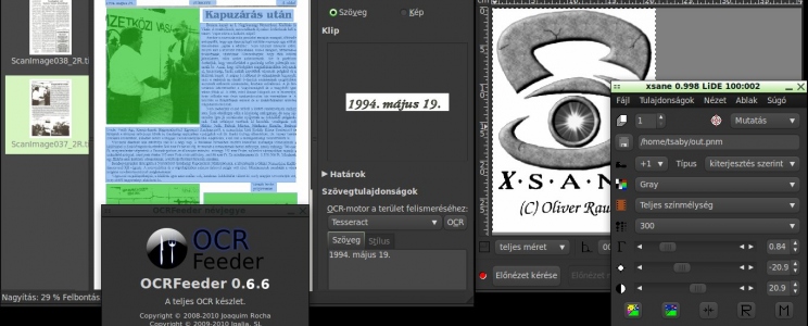 Digitalizálás és karakterfelismerés Linuxon