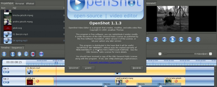 OpenShot videó szerkesztő