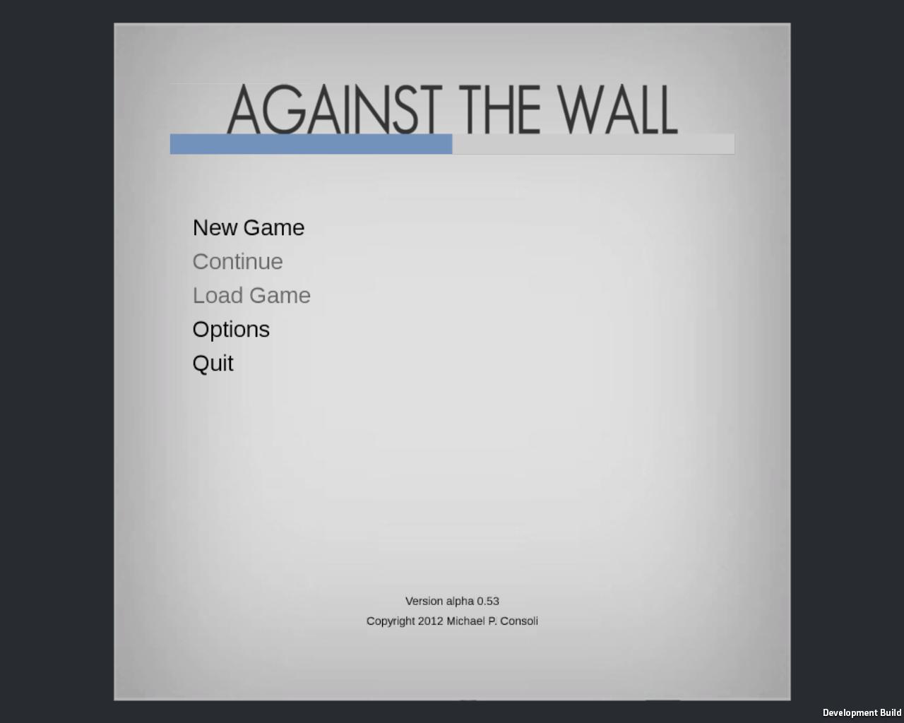 Against the wall