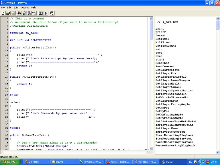 Pawno első lépések
