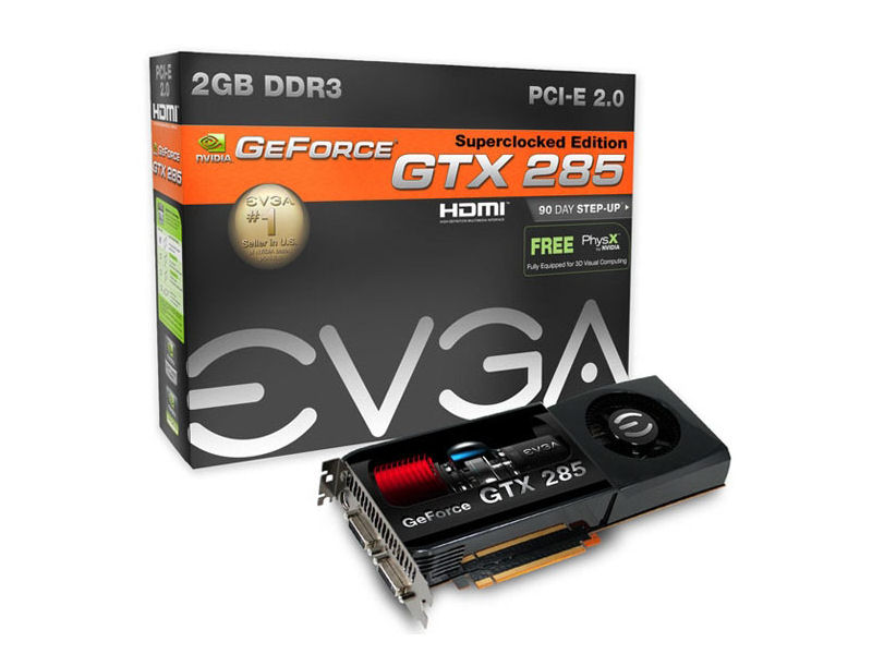 2GB-os GTX 285 kártyák az EVGA kínálatában