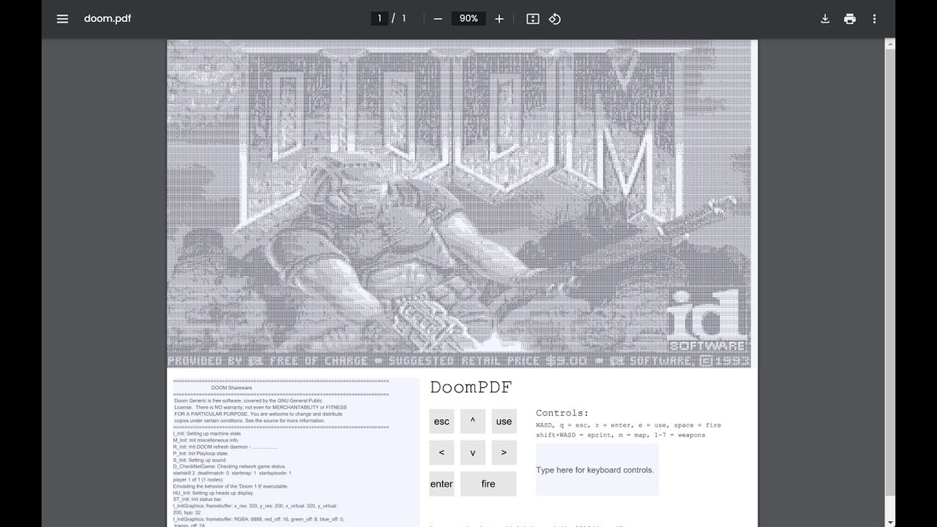 A Doom egy PDF fájlban is elfut