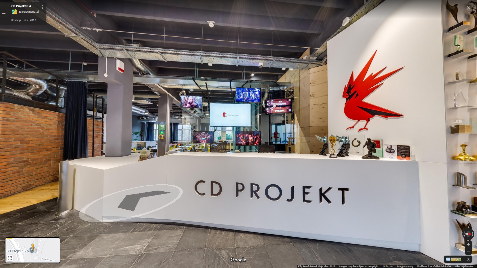 A Google Térképnek hála most te is szabadon körülnézhetsz a CD Projekt RED varsói stúdiójában