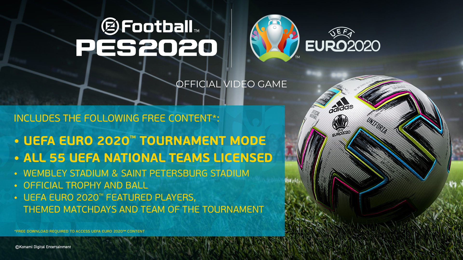Április végén ingyenes UEFA EURO 2020 frissítést kap az eFootball PES 2020
