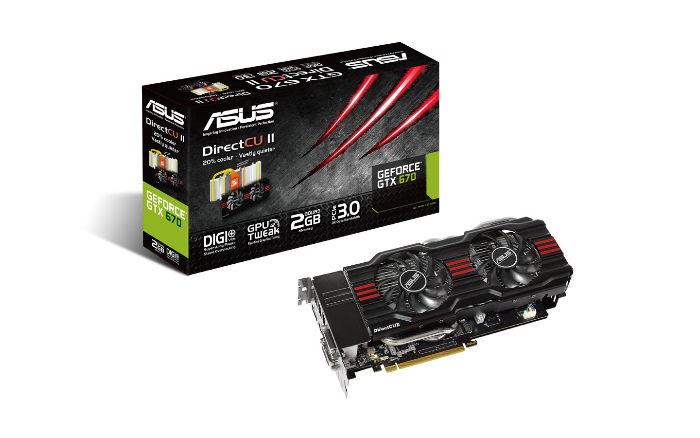 Az Asus bejelentette új GTX 670-es gyorsítóit