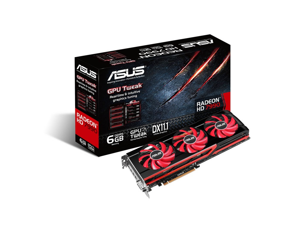 Az Asus bejelentette új HD 7990 videokártyáját