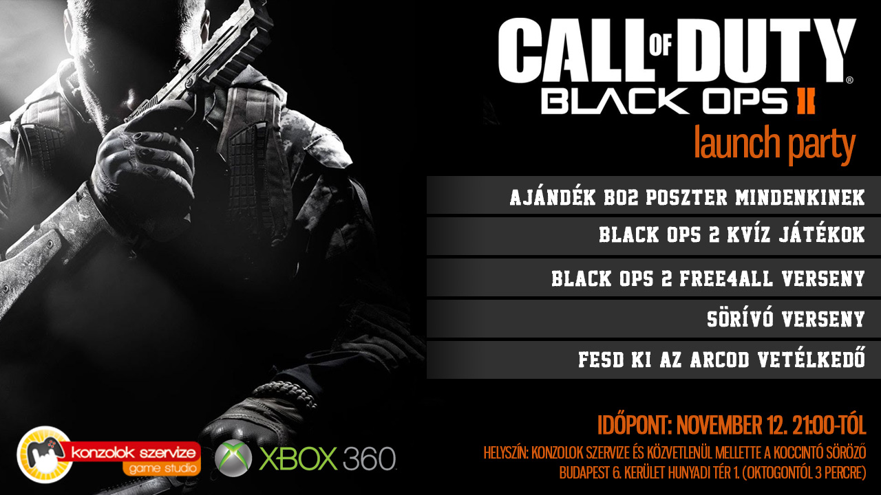 Black Ops 2 launch party a Konzolok Szervizében