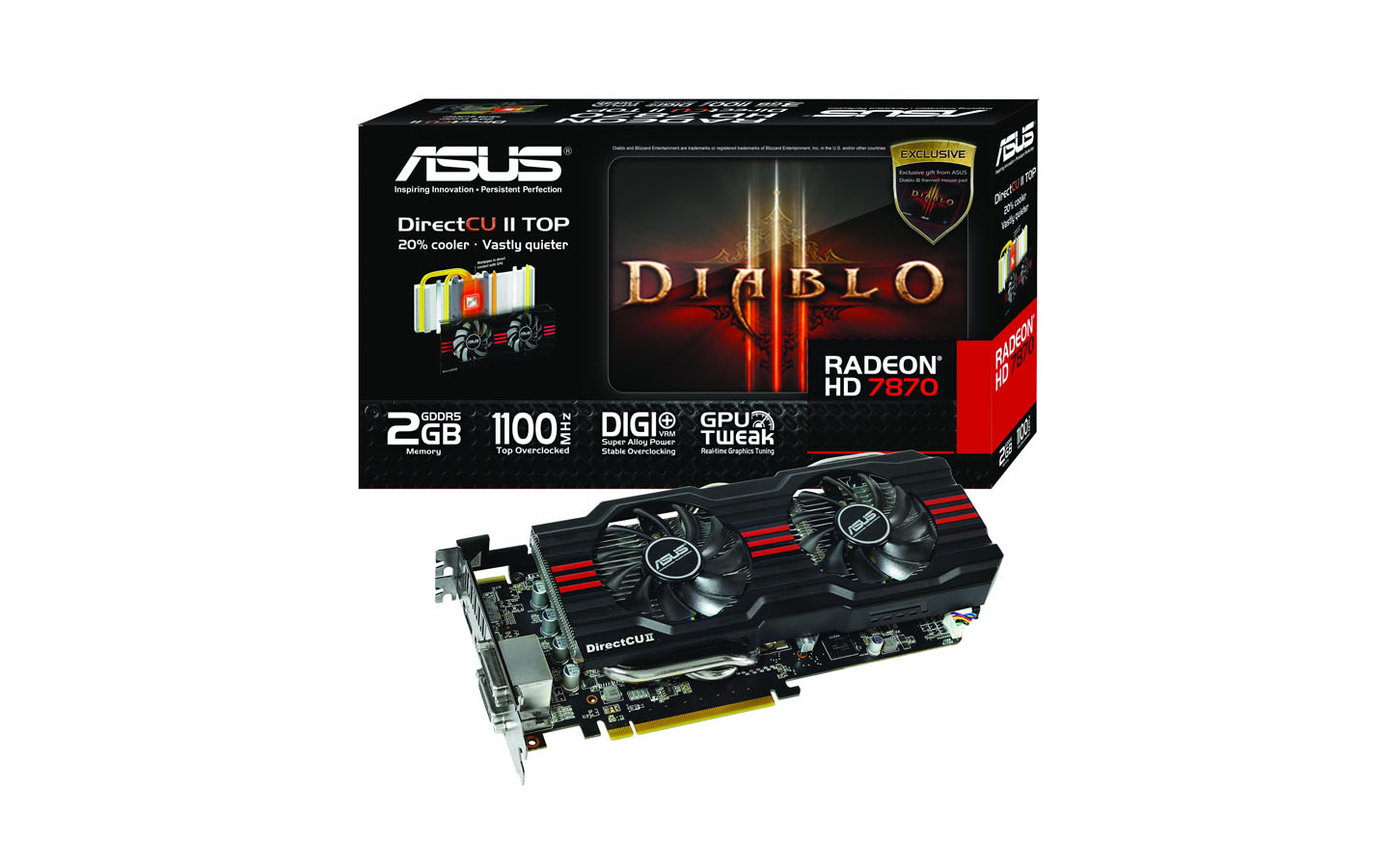 Diablo III egéralátéttel érkezik az új kiadású Asus HD 7870 DirectCU II TOP