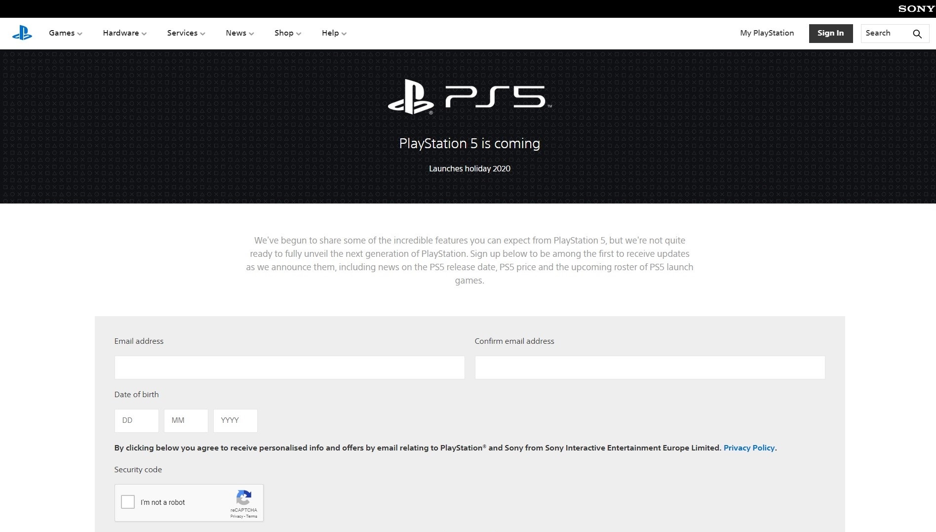 Elindult a PS5 aloldala a PlayStation hivatalos honlapján