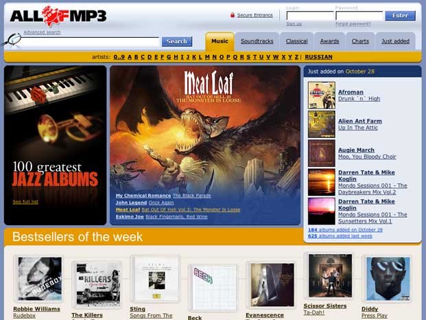 Felmentették az allofmp3.com üzemeltetőjét
